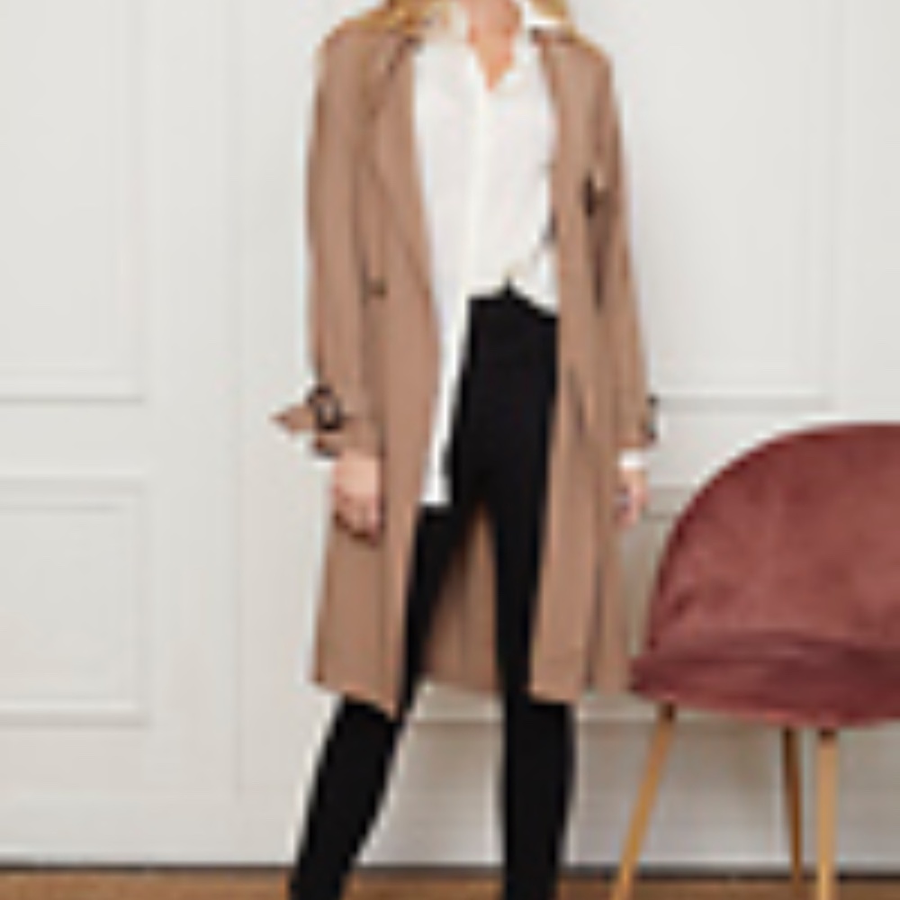 NWT- DOUBLE BREASTED LIGHTWEIGHT TRENCH COAT